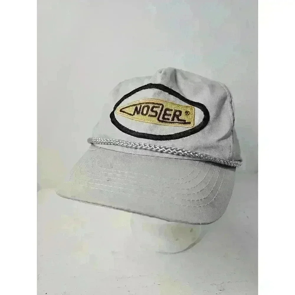 Vtg Nosler Bullets Gray Snapback Hat